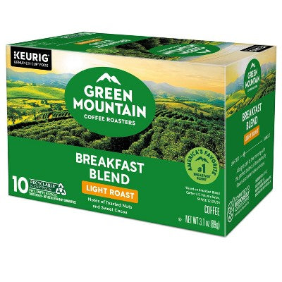 Green Mountain Light Roast Breakfast Blend Coffee Pods - 10ct