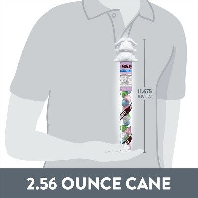HERSHEY'S Kisses Milk Chocolate Cane with Bunny Topper Easter Candy - 2.24oz