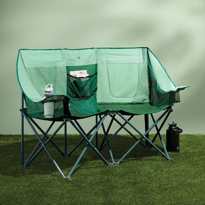 Loveseat Outdoor Portable Camping Chair Green - All In Motion (LOCAL PICKUP ONLY)