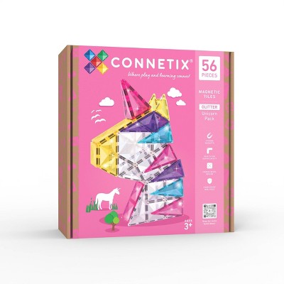 CONNETIX Magnetic Tiles Glitter Unicorn Pack 56pc