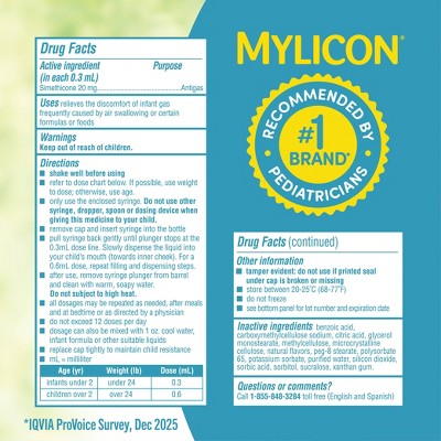 Mylicon Infants Gas Relief Drops Dye Free - 0.5 fl oz