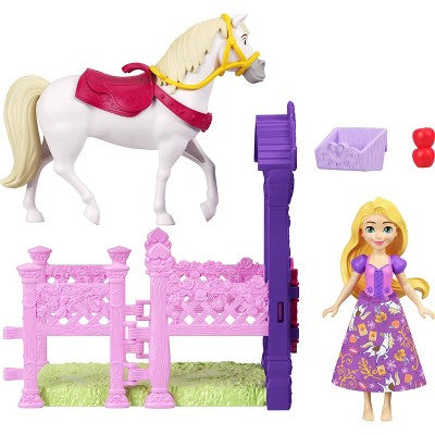 Disney Princess Rapunzel & Maximus Small Doll & Horse Set with Stable Playset
