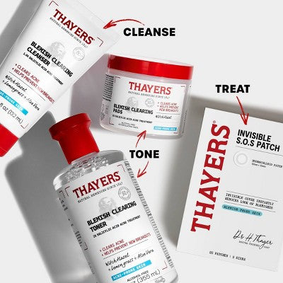 Thayers Natural Remedies Invisible S.O.S Hydrocolloid Ultra-Thin Acne Pimple Patch - 22ct