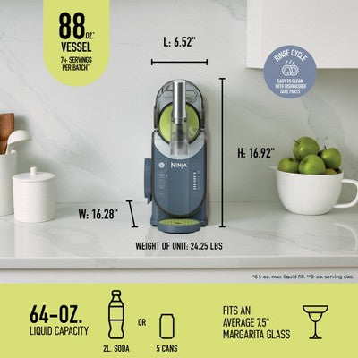 Ninja SLUSHi 88oz Professional Frozen Drink Maker with RapidChill Technology 5 Preset Programs Denim FS301ND (LOCAL PICKUP ONLY)