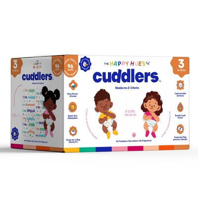 Happy Hues Cuddlers Disposable Diapers - Size 3 - 96ct