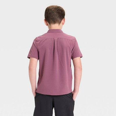 Boys' Short Sleeve AdventureShirt - Heather Burgundy L