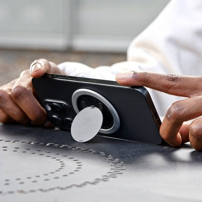 ohsnap! Snap Grip Luxe Magnetic Phone Grip Fits Any Phone - Pure Silver