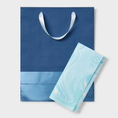 Navy and Blue Large Gift Bag with Tissue - Spritz
