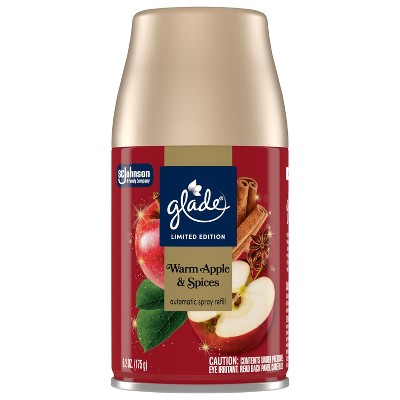 Glade Automatic Air Freshener Room Spray Holiday Scent Refill - Warm Apple & Spices - 6.2 oz