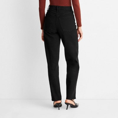 Womens Highest-Rise Straight Ankle Jeans Universal Thread Black 8