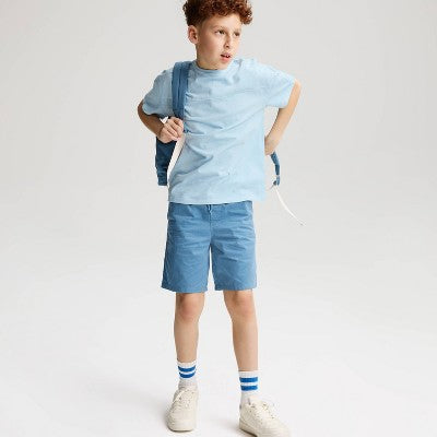 Boys' Short Sleeve Washed T-Shirt - Cat & Jack Light Blue S