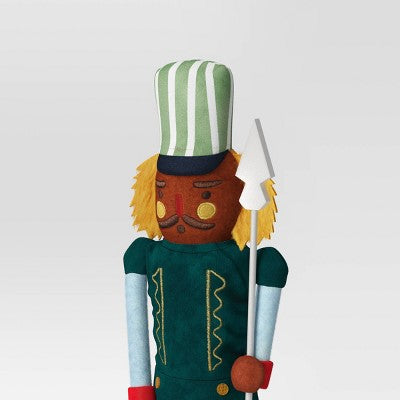 18.5" Christmas Fabric Decorative Nutcracker with Pike - Wondershop Green