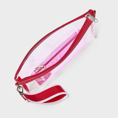 Game Day Clear Wristlet Clutch - Wild Fable Red