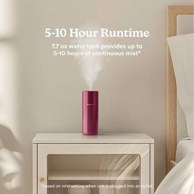 Homedics Portable Ultrasonic Humidifier with Night-Light and Aromatherapy Berry
