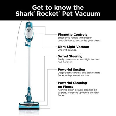 Shark Rocket Pet Corded Stick Vacuum HV301BL 8.5" Cleaning Path Blue (LOCAL PICKUP ONLY)