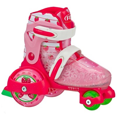 Roller Derby Fun Roll Girls' Jr Adjustable Strawberry Roller Skate - Pink S