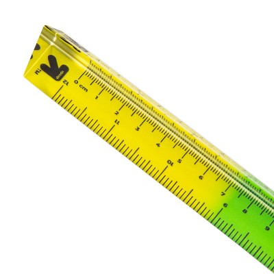 13" Acrylic Ruler Blue/Green/Yellow - up&up
