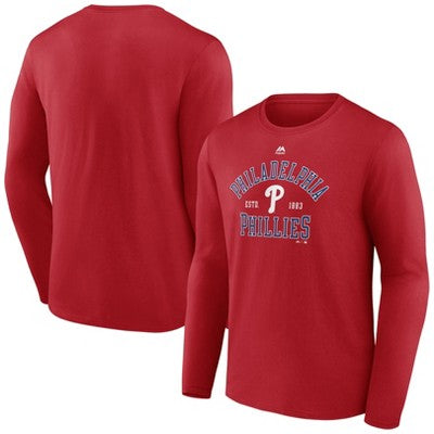 MLB Philadelphia Phillies Men's Long Sleeve Core T-Shirt - XL: 100% Cotton, Crew Neck
