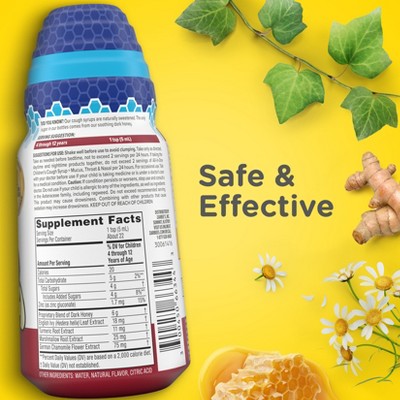 Zarbee's Kids' Nighttime Cough Syrup - 4oz: Drug-Free Cold Relief, Honey-Based Liquid Formula for Children