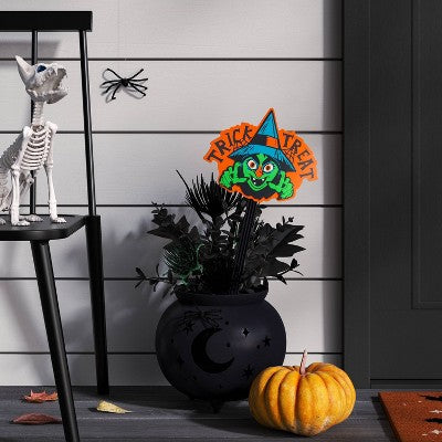 17.75" 'TRICK TREAT' Witch Yard Stake Halloween Decorative Prop - Hyde and EEK! Boutique