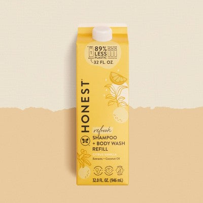 The Honest Company Refresh Shampoo + Body Wash Refill - Citrus Vanilla - 32 fl oz: Basic Cleansing, All Hair Types, Daily Use