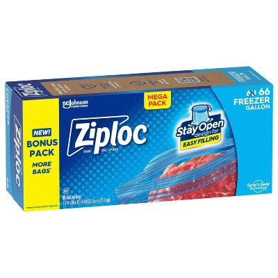 Ziploc Freezer Gallon Bags with Grip 'n Seal Technology - 66ct