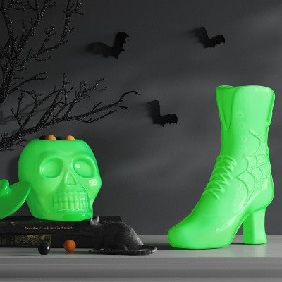 Plastic Blacklight Glow Boot Figurine - Hyde and EEK! Boutique Neon Green