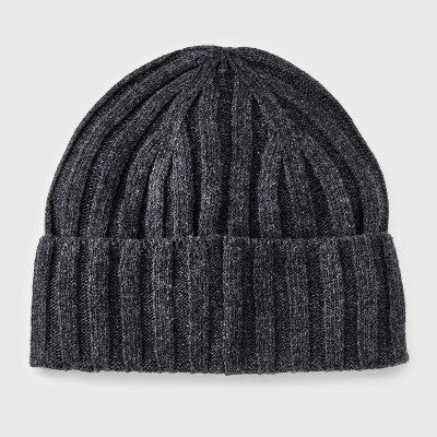 Pre-Consumer Recycled Beanie - Wild Fable Dark Gray: Knit Hat, Ribbed Cuff, Midweight Fabric