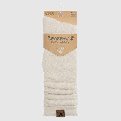 Bearpaw Women's Large Cable Boot Socks - Ivory 5-10