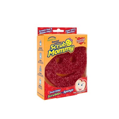 Scrub Daddy Scrub Mommy Red Velvet Heart Dual-Sided Scrubber + Sponge: Foam Material, Cleaning Tools, 6" Height