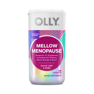 OLLY Mellow Menopause Vitamin Vegan Capsules - 30ct: Gluten-Free, Multivitamins