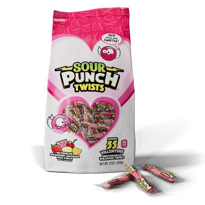 Sour Punch Valentine's Twists Candy Bag - 13oz