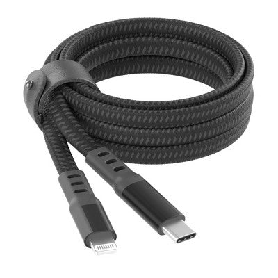 Just Wireless 10' Ultra Braided Lightning to USB-C Flat Cable - Slate Black
