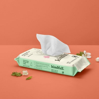 Botanical Mint Dog Grooming Wipes - 60ct - Kindfull
