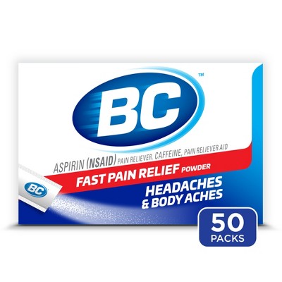 BC Powder Headache & Fast Pain Relief Powder with Aspirin (NSAID) - 50ct
