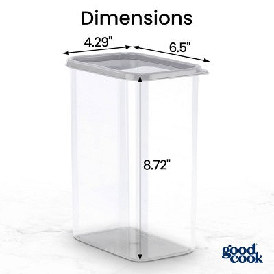GoodCook 2.8qt 2pc Tall Rectangle + Lid Food Storage Containers Gray