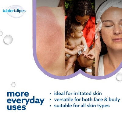 WaterWipes Sensitive+ Soothing Wipes, 3-In-1 Cleans,Soothes, 99% Water with Botanical Extract, Unscented & Hypoallergenic Baby Wipes, 240ct