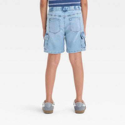 Boys' Pull-On Cargo Denim Shorts - Cat & Jack Light Wash XXL