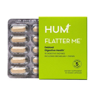 HUM Nutrition Flatter Me Vegan Vitamin Capsules for Bloating Relief - Travel Size - 10ct