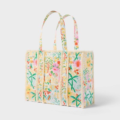 Vacation Fringe Canvas Tote Bag Yellow/Green - Roller Rabbit x Target