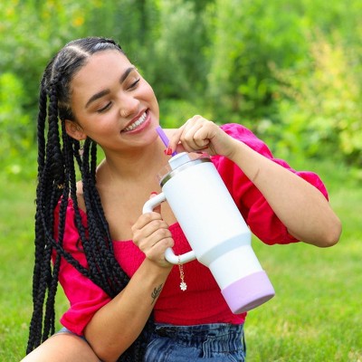 CharCharms 6pk 40oz Solid Water Bottle Straws: Reusable Polypropylene Replacement for Hot & Cold Beverages, Dishwasher-Safe