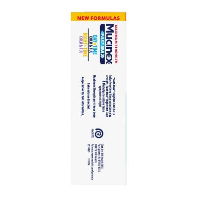 Mucinex Maximum Strength FAST-MAX Daytime & Nighttime - Cold & Flu Caplets - 40ct: Cough Suppressant, Pain Relief
