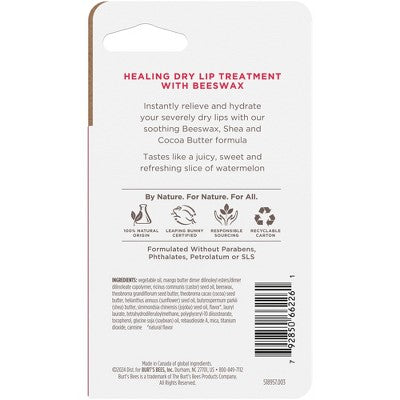 Burt's Bees Rescue Lip Relief Dry Lip Treatment Balm - Watermelon - 0.35oz: Paraben-Free, Sulfate-Free