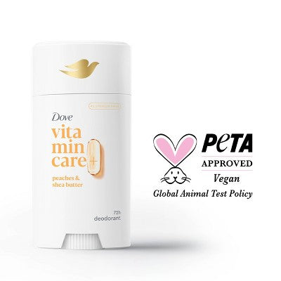 Dove Beauty VitaminCare+ Aluminum Free Deodorant Stick - Peaches & Shea Butter - 2.6oz