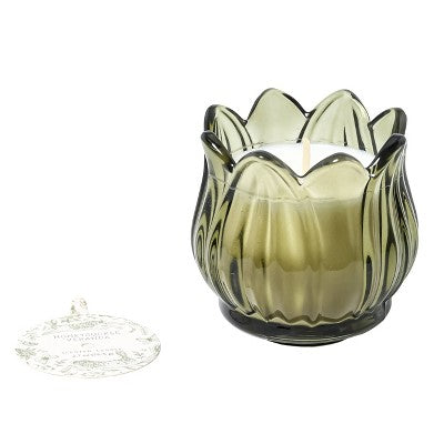Tulip Shaped Glass Jar Scented Candle Honeysuckle Veranda - Bullseye's Playground