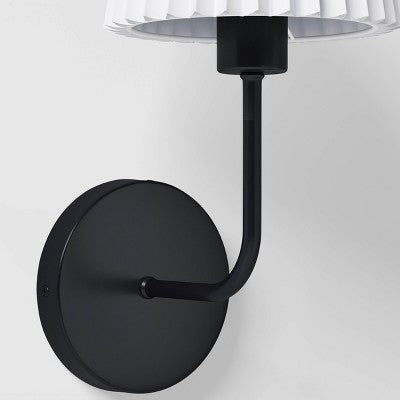 Wall Sconce with Rechargeable LED Bulb and Remote Black - Room Essentials