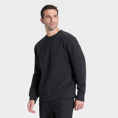 Men's Active Comfort Fleece Crewneck Sweatshirt - Black L
