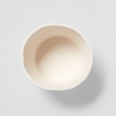 Decorative Coiled Rope Basket White - Brightroom: Circular Polyester, 6" Height, 8" Width, Spot Clean, Gift Basket