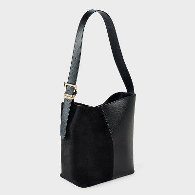 Shoulder Bucket Bag - A New Day Black