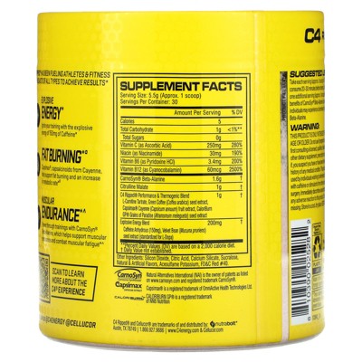 C4 / Cellucor C4 Ripped, Pre-Workout, Fruit Punch, 5.8 oz (165 g)